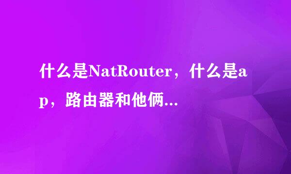 什么是NatRouter，什么是ap，路由器和他俩有什么关系？