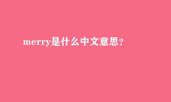 merry是什么中文意思？