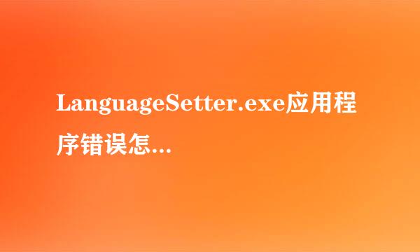 LanguageSetter.exe应用程序错误怎么解决？